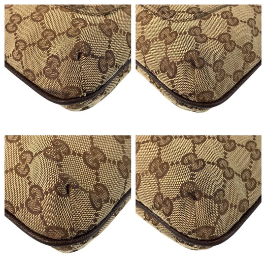 GUCCI Shoulder Bag 122793 GG canvas, leather Brown beige Shoulder Bag Messenger bag Women Used Authentic