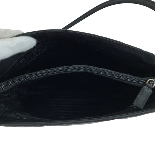 PRADA Tote Bag B6243 Nylon Black SilverMetal Tote Bag Shoulder Bag Handbag Test Triangle With logo Women Used Authentic