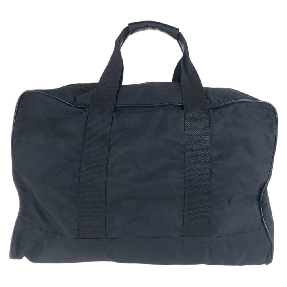 PRADA Boston Duffel bag Nylon BlackSilverMetal Boston Duffel bag unisex Test Triangle With logo Women Used Authentic