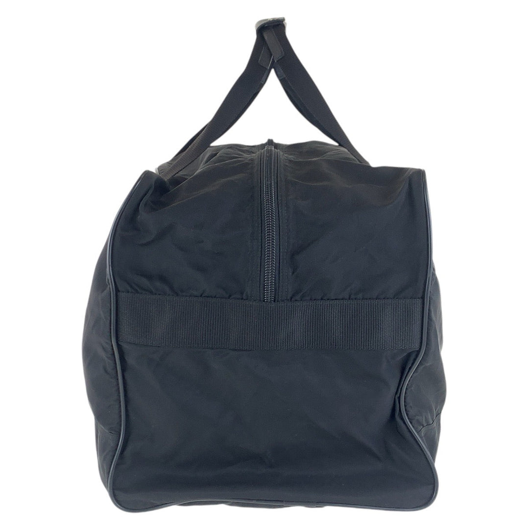 PRADA Boston Duffel bag Nylon BlackSilverMetal Boston Duffel bag unisex Test Triangle With logo Women Used Authentic