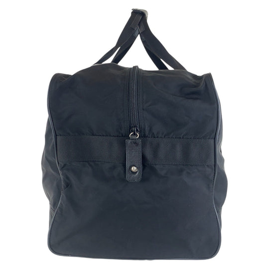 PRADA Boston Duffel bag Nylon BlackSilverMetal Boston Duffel bag unisex Test Triangle With logo Women Used Authentic