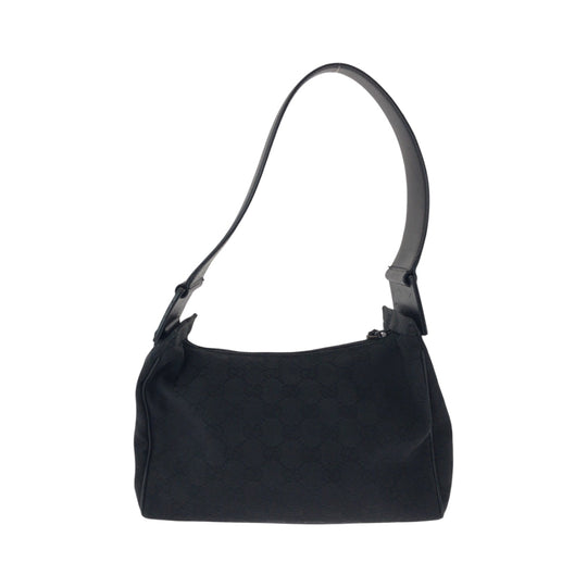 GUCCI Shoulder Bag 92699 GG canvas Black GoldMetal Hobo One Shoulder Bag Women Used Authentic