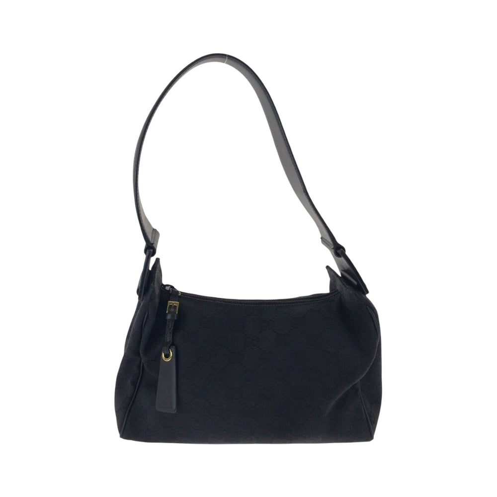 GUCCI Shoulder Bag 92699 GG canvas Black GoldMetal Hobo One Shoulder Bag Women Used Authentic