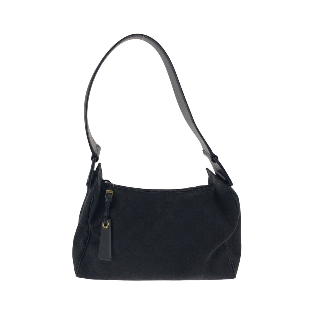 GUCCI Shoulder Bag 92699 GG canvas Black GoldMetal Hobo One Shoulder Bag Women Used Authentic