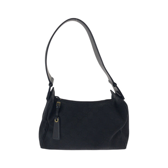 GUCCI Shoulder Bag 92699 GG canvas Black GoldMetal Hobo One Shoulder Bag Women Used Authentic