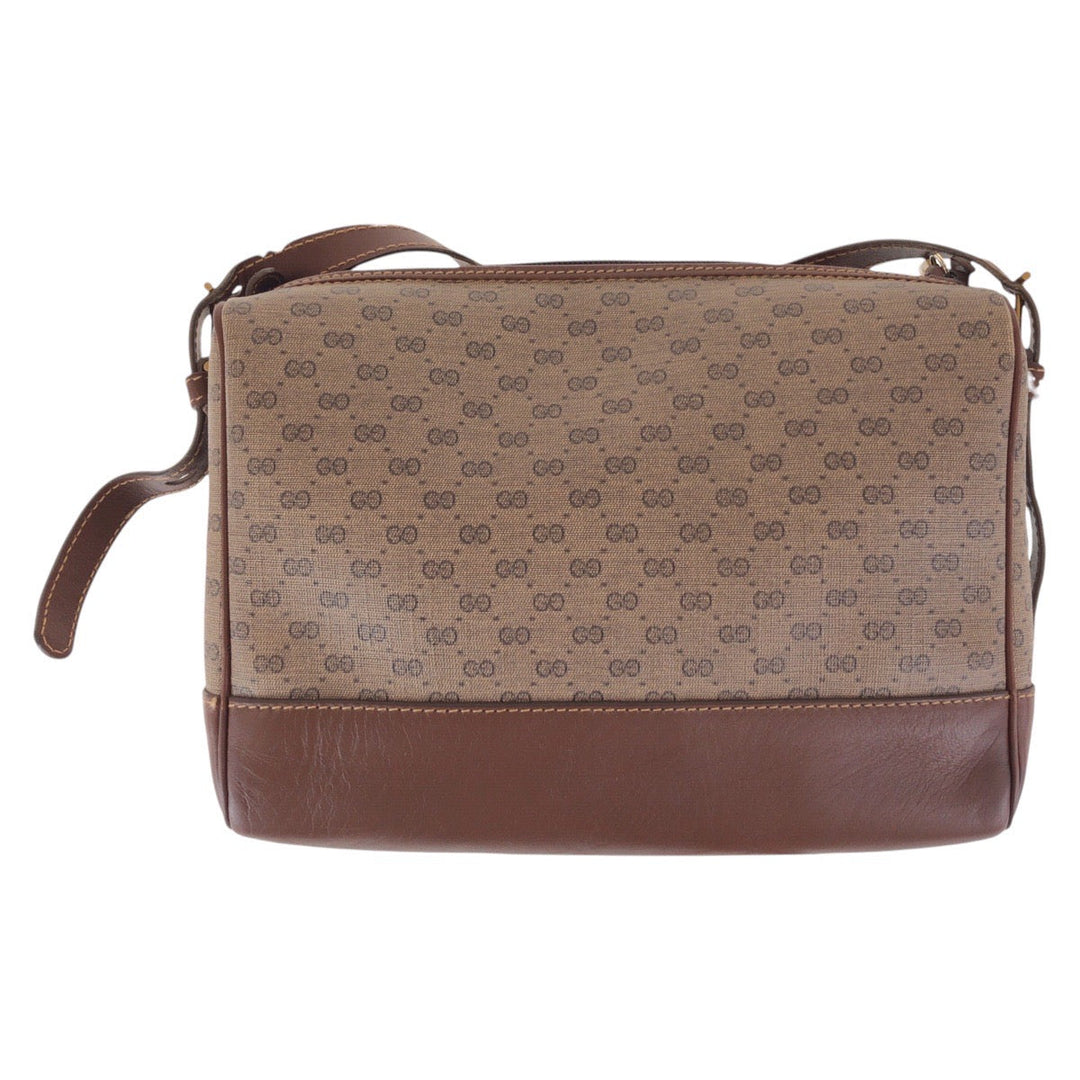 GUCCI Shoulder Bag 007 261 1148 GG Supreme canvas, leather Brown Gold Metal Shoulder Bag pochette Old Gucci Micro GG Women Used Authentic