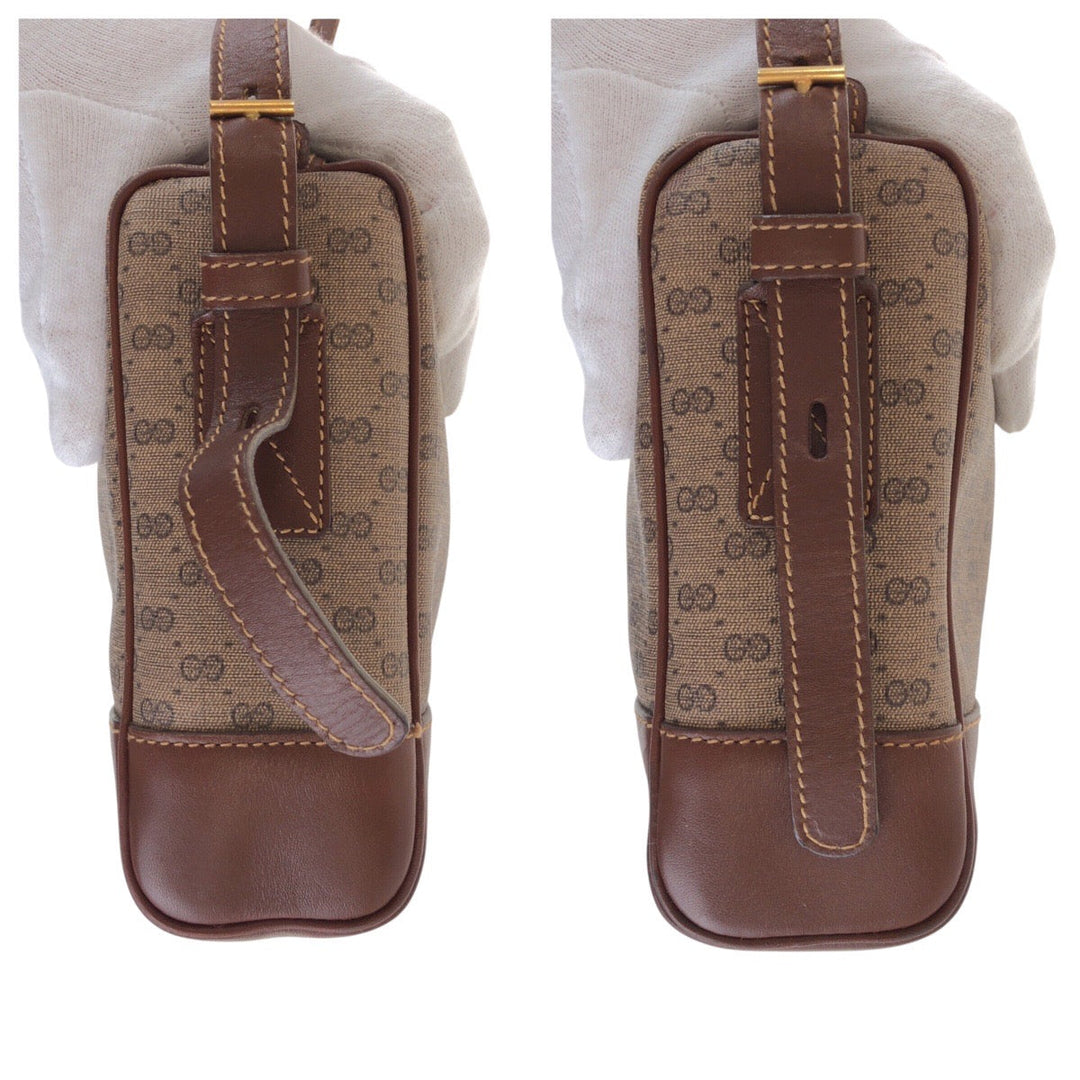 GUCCI Shoulder Bag 007 261 1148 GG Supreme canvas, leather Brown Gold Metal Shoulder Bag pochette Old Gucci Micro GG Women Used Authentic