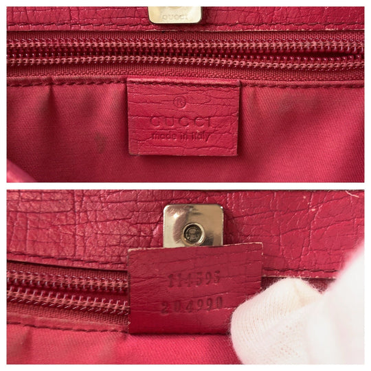 GUCCI Tote Bag 114595 GG Supreme canvas, leather Pink Brown SilverMetal Tote Bag Shoulder Bag Women Used Authentic