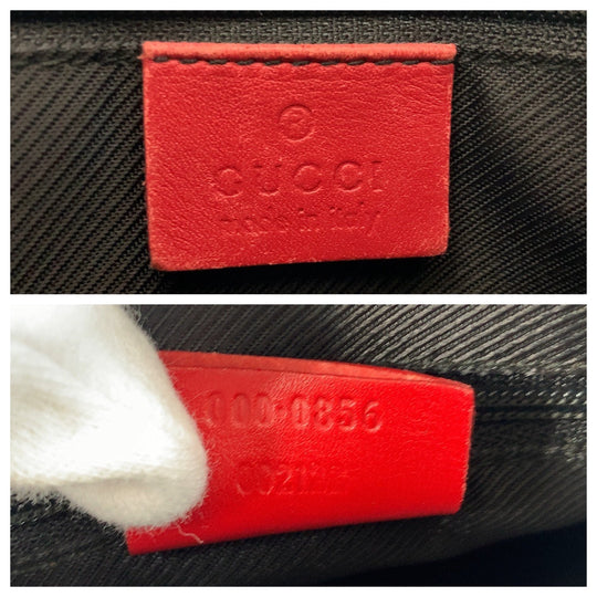 GUCCI Tote Bag 000 0856 GG canvas, leather Red beige Tote Bag Women Used Authentic