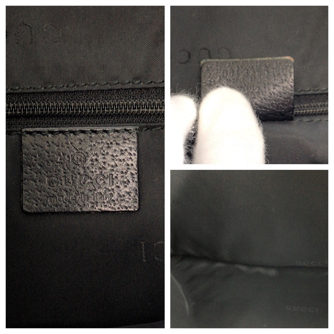 GUCCI Shoulder Bag 001 3355 Nylon Black SilverMetal One Shoulder Bag Jackie Women Used Authentic