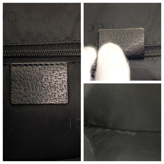 GUCCI Shoulder Bag 001 3355 Nylon Black SilverMetal One Shoulder Bag Jackie Women Used Authentic