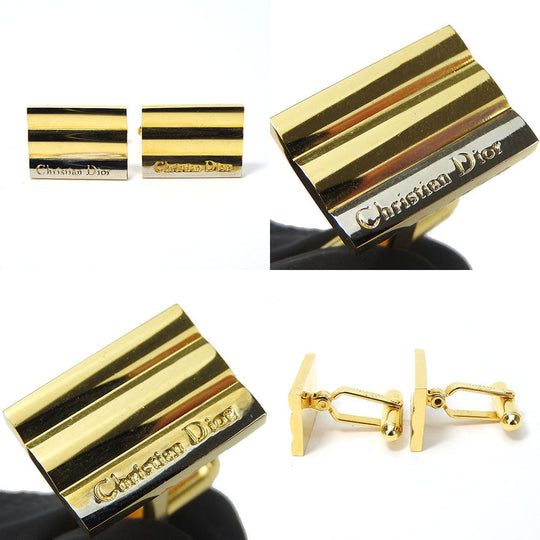 Christian Dior cuffs metal gold mens Used Authentic