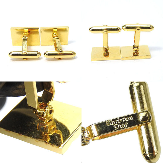 Christian Dior cuffs metal gold mens Used Authentic