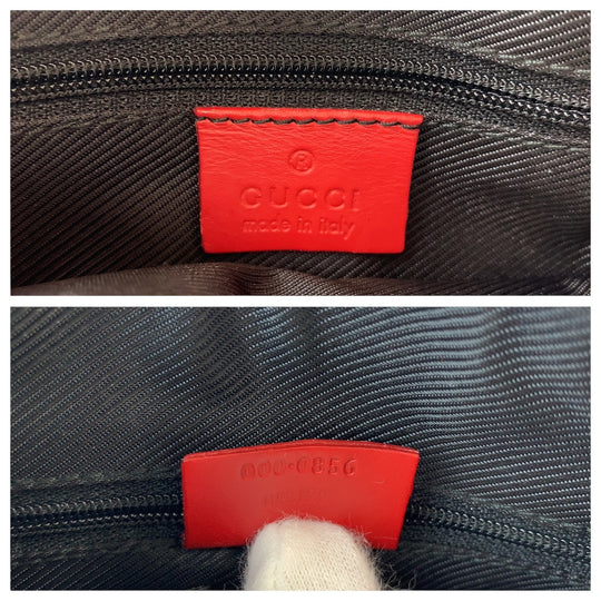 GUCCI Tote Bag 000 0856 GG canvas, leather Red Gold Metal Tote Bag handbag Women Used Authentic
