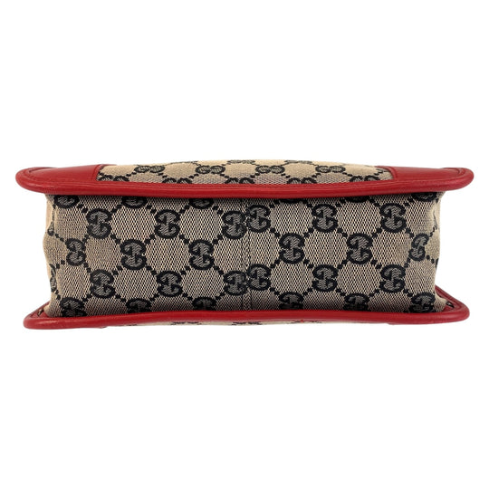 GUCCI Tote Bag 000 0856 GG canvas, leather Red Gold Metal Tote Bag handbag Women Used Authentic