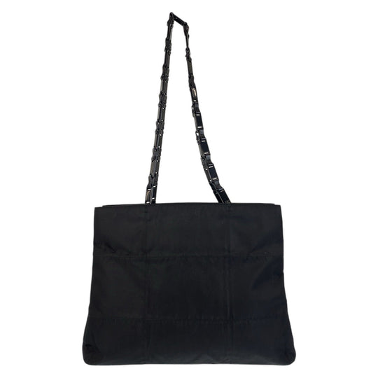 PRADA Tote Bag Nylon Black black Tote Bag Shoulder Bag Test Triangle With logo Women Used Authentic