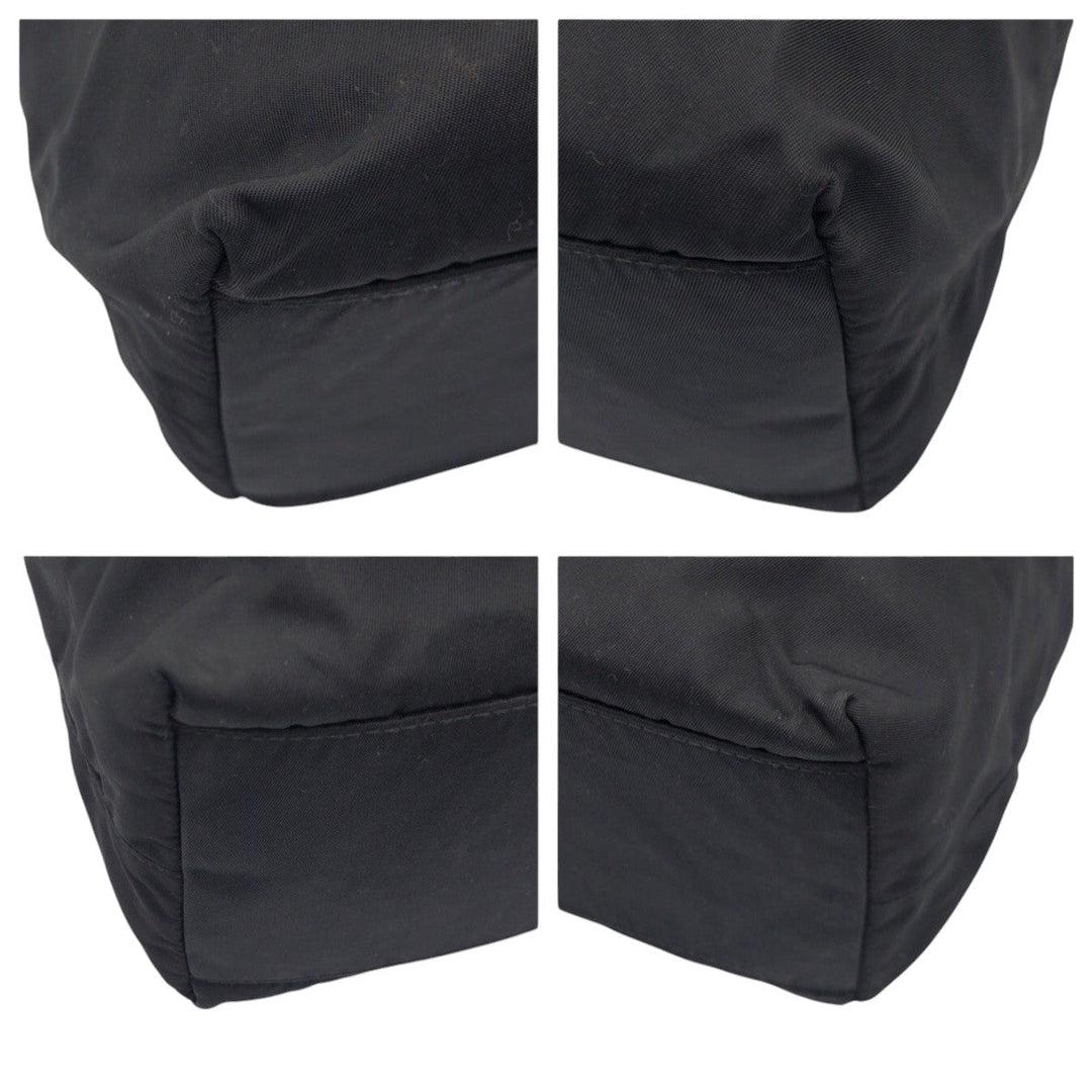PRADA Tote Bag Nylon Black black Tote Bag Shoulder Bag Unisex Test Triangular logo Women Used Authentic