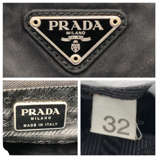 PRADA Tote Bag Nylon Black black Tote Bag Shoulder Bag Unisex Test Triangular logo Women Used Authentic