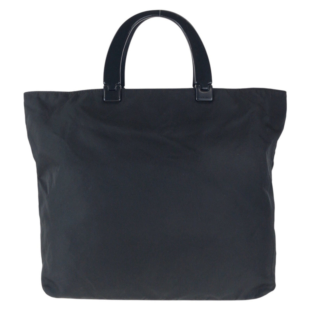 PRADA Tote Bag Nylon, Plastic Black black Tote Bag handbag Test Triangle With logo Women Used Authentic