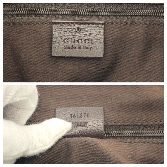 GUCCI Tote Bag 141470 GG canvas Beige Brown Gold Metal Tote Bag Shoulder Bag Women Used Authentic