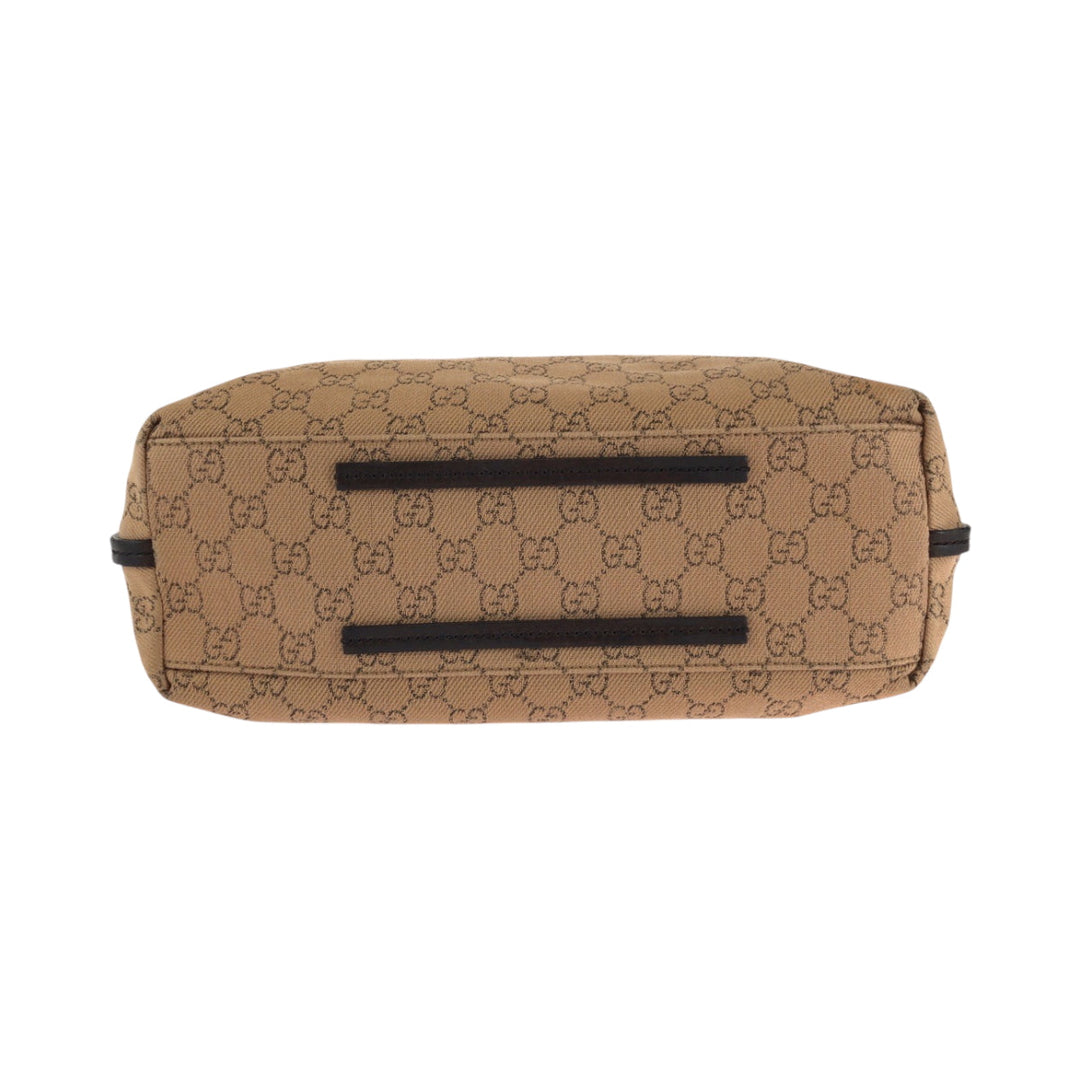 GUCCI Tote Bag 101341 canvas Brown Black Metal Tote Bag Shoulder Bag Women Used Authentic