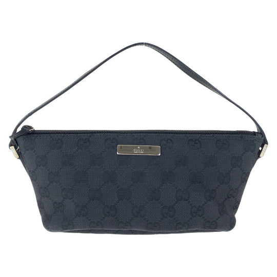 GUCCI Handbag 039 1103 GG canvas, leather Black SilverMetal Handbag accessory pouch Women Used Authentic