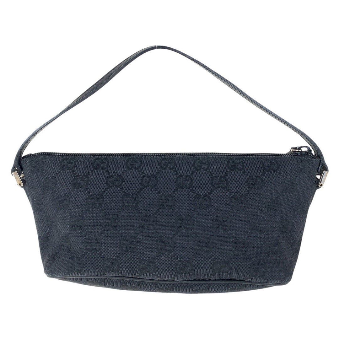 GUCCI Handbag 039 1103 GG canvas, leather Black SilverMetal Handbag accessory pouch Women Used Authentic
