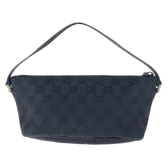 GUCCI Handbag 039 1103 GG canvas, leather Black SilverMetal Handbag accessory pouch Women Used Authentic