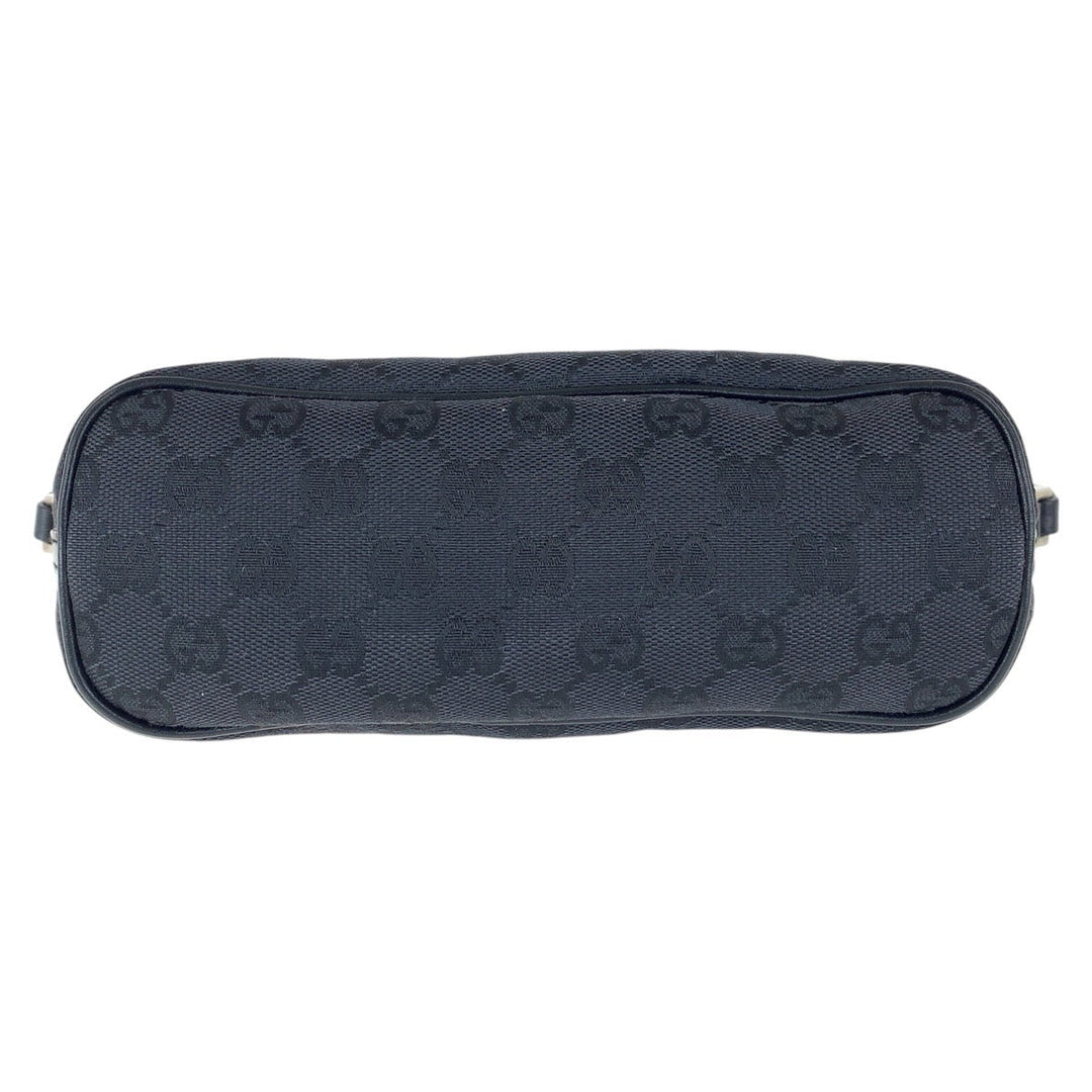 GUCCI Handbag 039 1103 GG canvas, leather Black SilverMetal Handbag accessory pouch Women Used Authentic