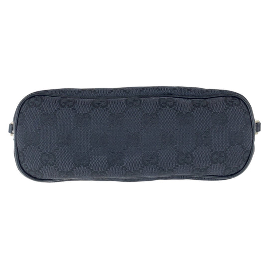 GUCCI Handbag 039 1103 GG canvas, leather Black SilverMetal Handbag accessory pouch Women Used Authentic