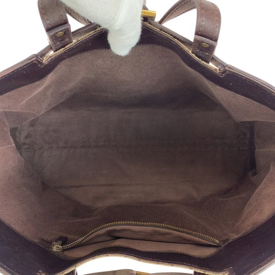 GUCCI Tote Bag 106251 GG canvas, leather Brown Gold Metal Tote Bag handbag Women Used Authentic