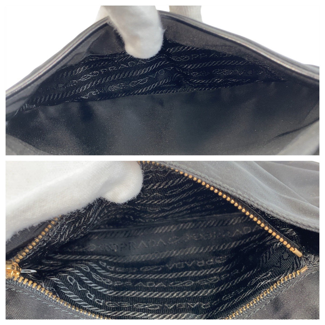 PRADA Tote Bag Nylon Black black Tote Bag Shoulder Bag Test Women Used Authentic