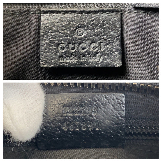 GUCCI Shoulder Bag 122793 GG canvas, leather Black black Shoulder Bag Messenger bag Women Used Authentic