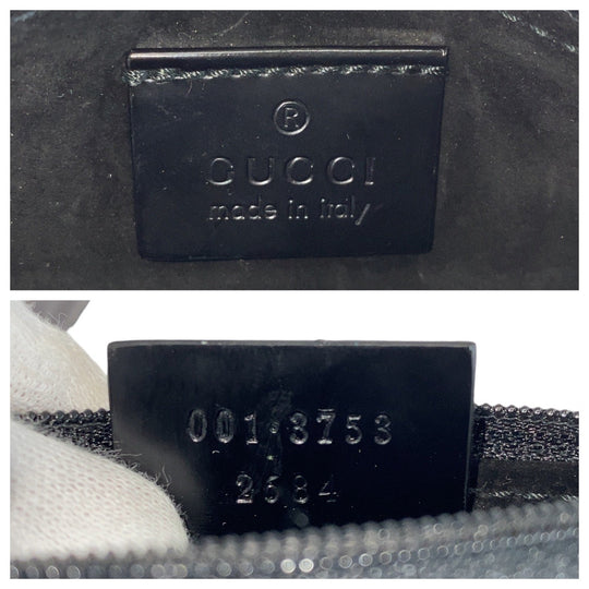 GUCCI Handbag 001 3753 GG canvas, plastic Black black Handbag Women Used Authentic