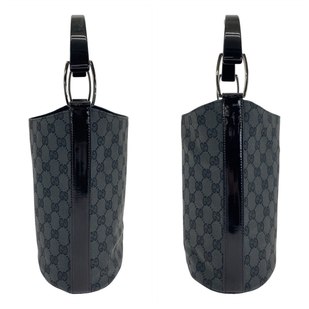 GUCCI Handbag 001 3753 GG canvas, plastic Black black Handbag Women Used Authentic