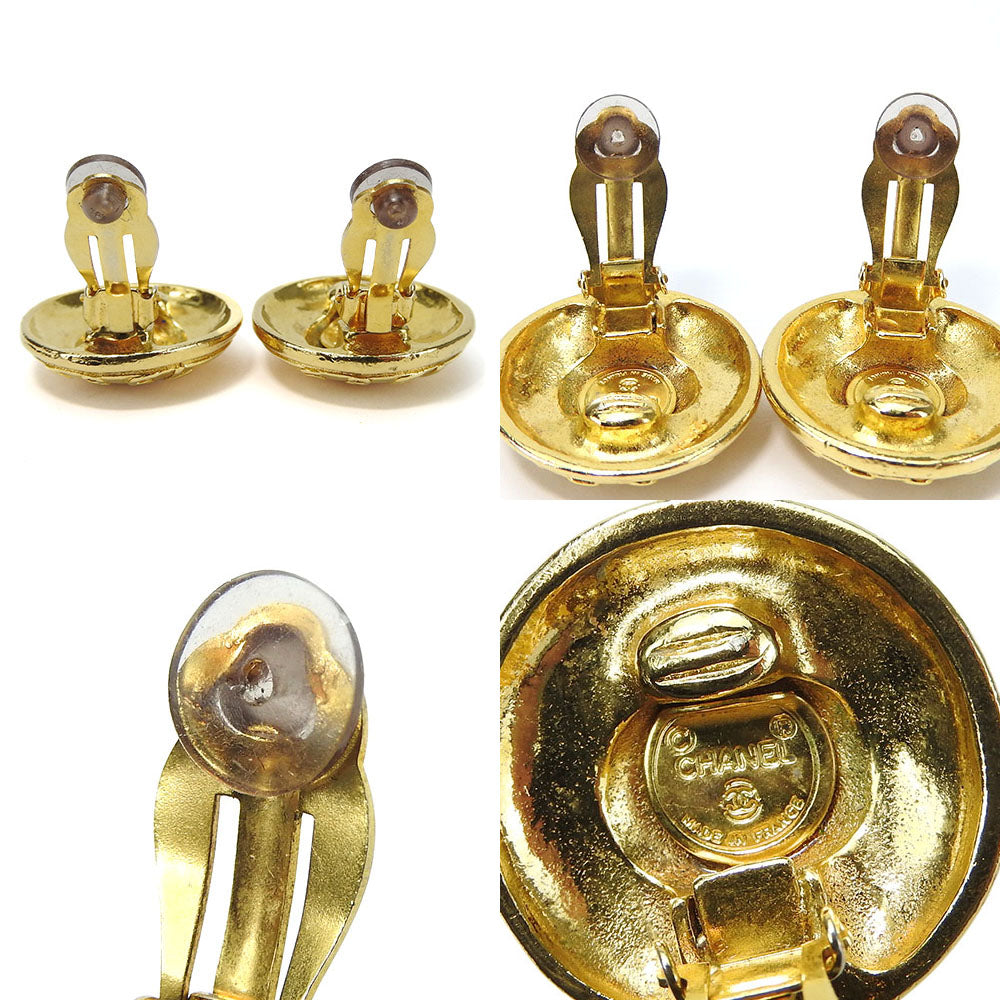 CHANEL Earring metal gold Cocomar Women Used Authentic
