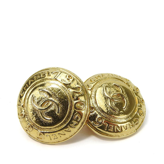 CHANEL Earring metal gold Cocomar Women Used Authentic