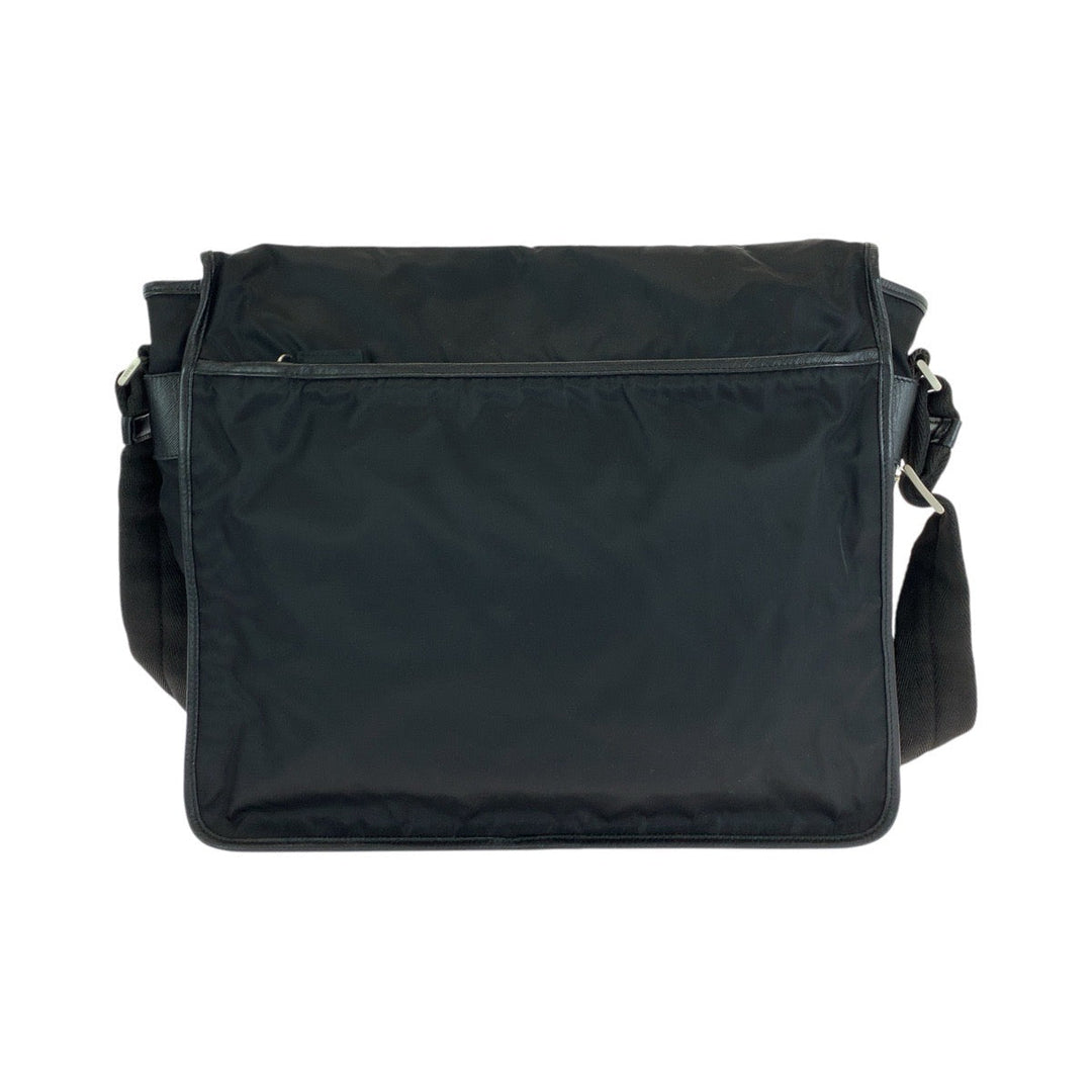 PRADA Shoulder Bag Nylon Black SilverMetal Shoulder Bag Messenger Bag Unisex Test Triangle With logo Women Used Authentic