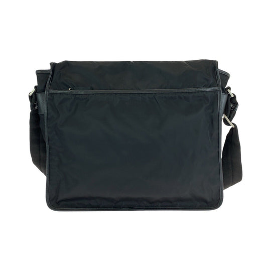 PRADA Shoulder Bag Nylon Black SilverMetal Shoulder Bag Messenger Bag Unisex Test Triangle With logo Women Used Authentic