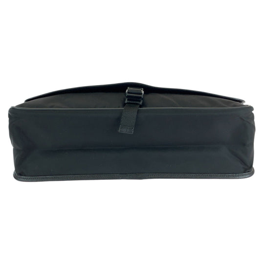 PRADA Shoulder Bag Nylon Black SilverMetal Shoulder Bag Messenger Bag Unisex Test Triangle With logo Women Used Authentic