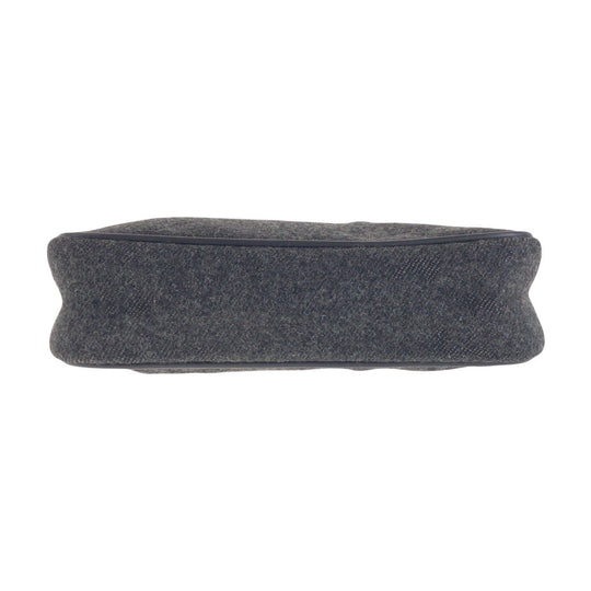 PRADA Handbag Wool, Nylon Gray Navy SilverMetal Handbag accessory pouch PRADA Sports Women Used Authentic