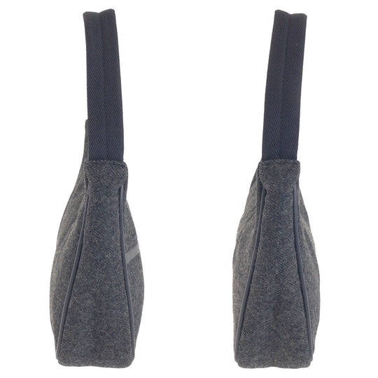 PRADA Handbag Wool, Nylon Gray Navy SilverMetal Handbag accessory pouch PRADA Sports Women Used Authentic