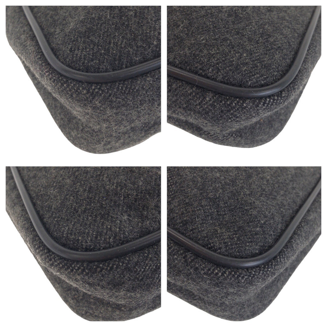 PRADA Handbag Wool, Nylon Gray Navy SilverMetal Handbag accessory pouch PRADA Sports Women Used Authentic