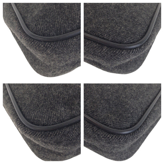 PRADA Handbag Wool, Nylon Gray Navy SilverMetal Handbag accessory pouch PRADA Sports Women Used Authentic
