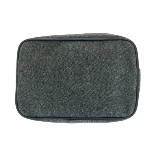 PRADA Pouch felt Grey SilverMetal Pouch Cosmetics Pouch Women Used Authentic