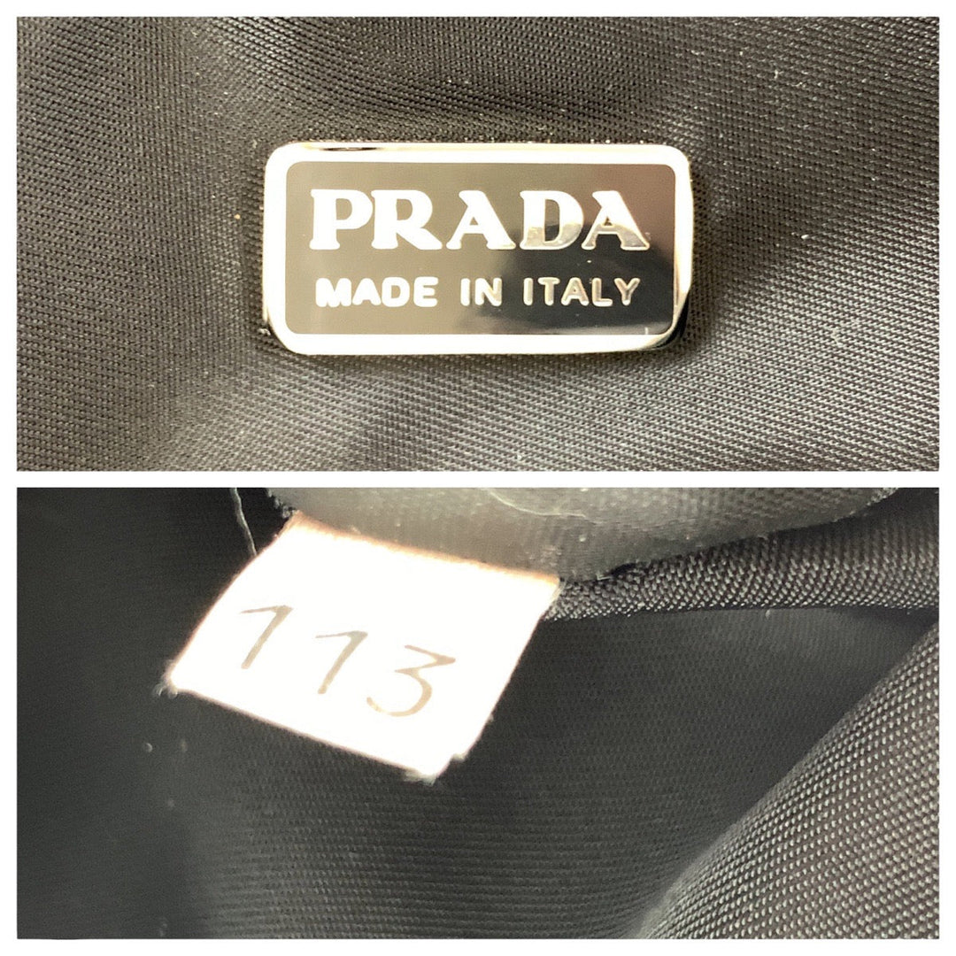 PRADA Pouch felt Grey SilverMetal Pouch Cosmetics Pouch Women Used Authentic