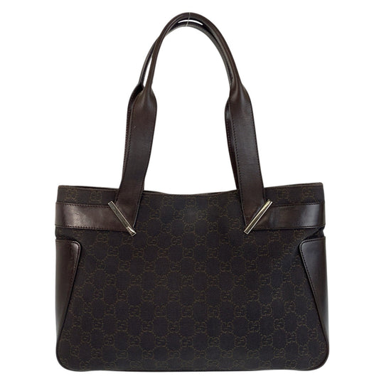 GUCCI Tote Bag 73983 GG canvas, leather Brown Tote Bag Shoulder Bag Women Used Authentic