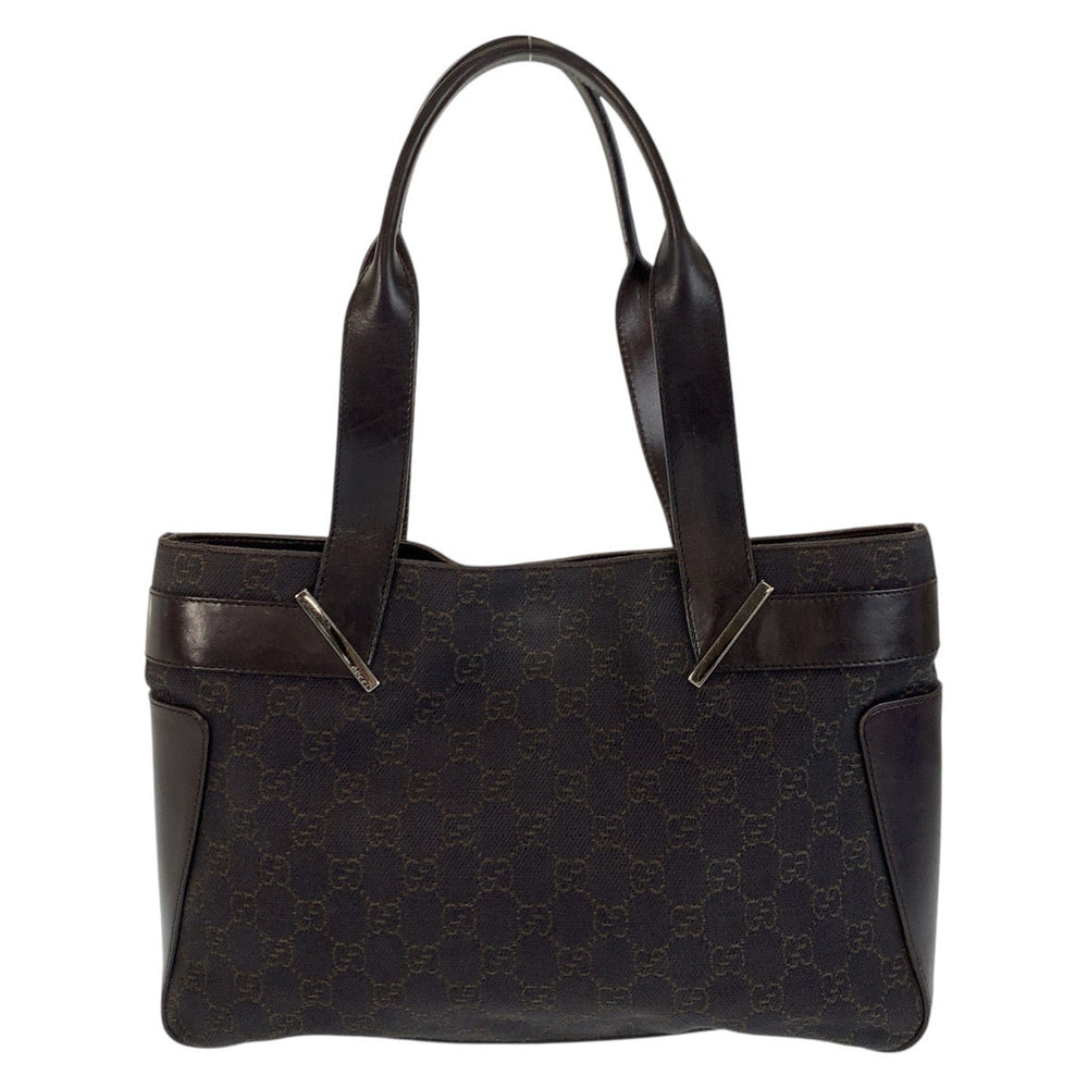 GUCCI Tote Bag 73983 GG canvas, leather Brown Tote Bag Shoulder Bag Women Used Authentic