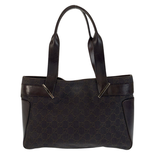 GUCCI Tote Bag 73983 GG canvas, leather Brown Tote Bag Shoulder Bag Women Used Authentic