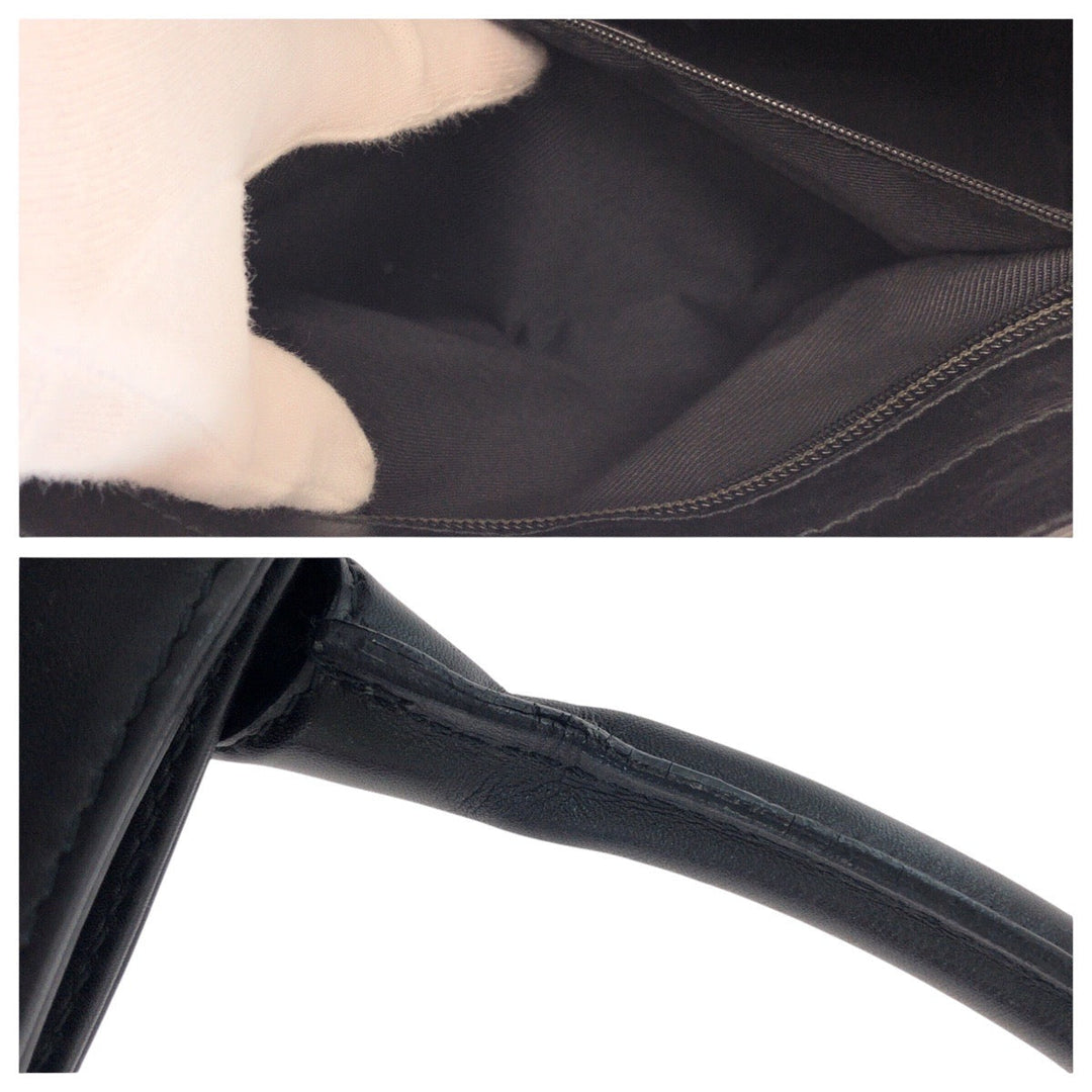 GUCCI Tote Bag 002 1119 GG canvas, leather Black GoldMetal Tote Bag handbag Women Used Authentic